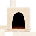 VidaXL Drapak dla kota z sizalowymi słupkami, kremowy, 82 cm