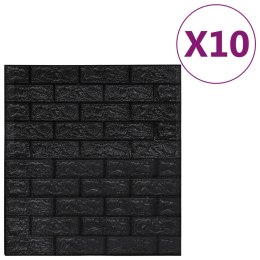 VidaXL Panele 3D z imitacją cegły, samoprzylepne, 10 szt., czarne