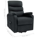 VidaXL Podnoszony fotel masujący, ciemnoszary, tkanina