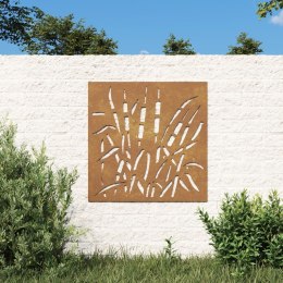 VidaXL Ogrodowa dekoracja ścienna, 55x55 cm, stal kortenowska, trawa
