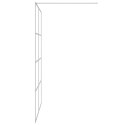 VidaXL Ścianka prysznicowa srebrna, 140x195 cm przezroczyste szkło ESG