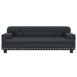 VidaXL Sofa dla dzieci, czarna, 90x53x30 cm, sztuczna skóra