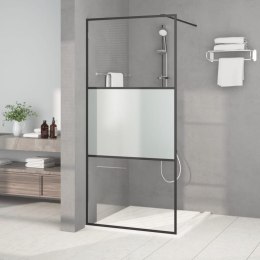 VidaXL Ścianka prysznicowa, czarna, 90x195 cm, półmrożone szkło ESG