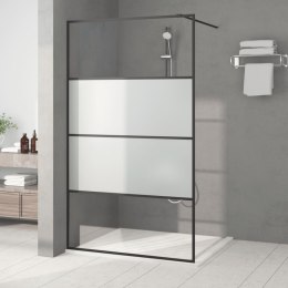 VidaXL Ścianka prysznicowa, czarna, 115x195 cm, półmrożone szkło ESG