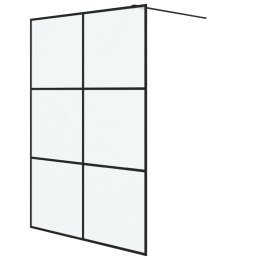VidaXL Ścianka prysznicowa, czarna, 140x195 cm, mrożone szkło ESG