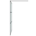 VidaXL Ścianka prysznicowa, czarna, 140x195 cm, mrożone szkło ESG