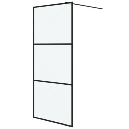 VidaXL Ścianka prysznicowa, czarna, 90x195 cm, mrożone szkło ESG