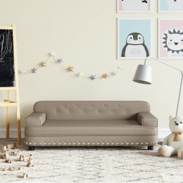 VidaXL Sofa dla dzieci, cappuccino, 90x53x30 cm, sztuczna skóra