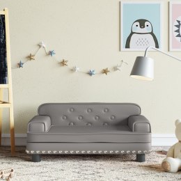 VidaXL Sofa dla dzieci, szara, 70x45x30 cm, sztuczna skóra