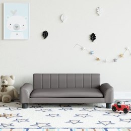 VidaXL Sofa dla dzieci, szara, 90x53x30 cm, sztuczna skóra