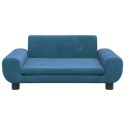 VidaXL Sofa dla dzieci, niebieska, 70x45x33 cm, aksamit