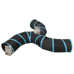 VidaXL Tunel dla kotów, trójstronny, czarno-niebieski 25 cm, poliester