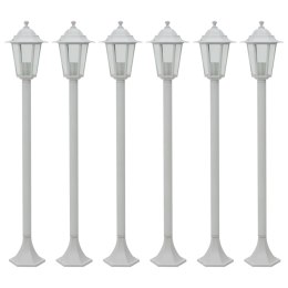 VidaXL Lampy ogrodowe, 110 cm, E27, aluminium, 6 szt., białe