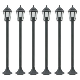 VidaXL Lampy ogrodowe, 110 cm, E27, aluminium, ciemnozielone, 6 szt.