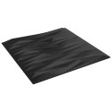 VidaXL Panele ścienne, 12 szt., czarne, 50x50 cm, XPS, 3 m², kamień
