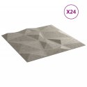 VidaXL Panele ścienne, 24 szt., szarość betonu, 50x50 cm, XPS, 6 m²