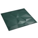 VidaXL Panele ścienne, 48 szt., zielone, 50x50 cm, XPS, 12 m², diament