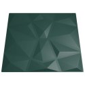 VidaXL Panele ścienne, 48 szt., zielone, 50x50 cm, XPS, 12 m², diament