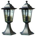 VidaXL Lampy ogrodowe, 2 szt., ciemnozielone/czarne, aluminium