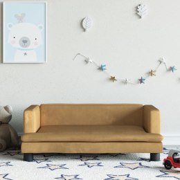 VidaXL Sofa dla dzieci, brązowa, 80x45x30 cm, aksamit