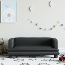 VidaXL Sofa dla dzieci, czarna, 80x45x30 cm, sztuczna skóra