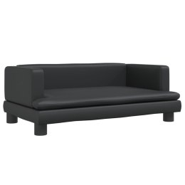 VidaXL Sofa dla dzieci, czarna, 80x45x30 cm, sztuczna skóra