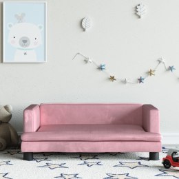 VidaXL Sofa dla dzieci, różowa, 80x45x30 cm, aksamit