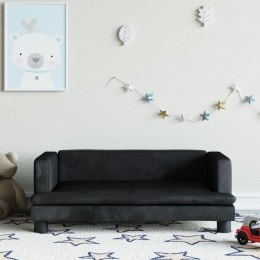 VidaXL Sofa dla dzieci, czarna, 80x45x30 cm, aksamit