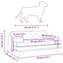 VidaXL Legowisko dla psa, kremowe, 70x45x30 cm, aksamit