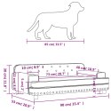 VidaXL Legowisko dla psa, kremowe, 90x53x30 cm, aksamit