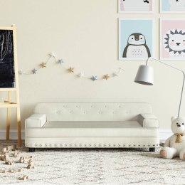 VidaXL Sofa dla dzieci, kremowa, 90x53x30 cm, aksamit