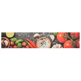 VidaXL Dywanik kuchenny, wzór w warzywa, 60x300 cm, aksamit