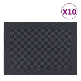 VidaXL Ręczniki kuchenne, 10 szt., czarno-szare 50x70 cm, bawełna