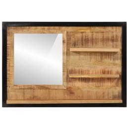 VidaXL Lustro z półkami, 80x8x55 cm, szkło i lite drewno mango