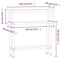 VidaXL Kuchenny stół roboczy z półką, 110x30x120 cm, stal nierdzewna