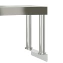 VidaXL Kuchenny stół roboczy z półką, 110x30x120 cm, stal nierdzewna