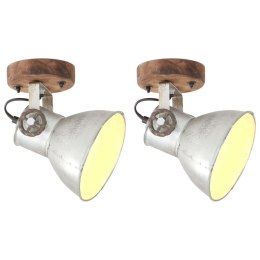 VidaXL Industrialne lampy ścienne/sufitowe 2 szt. srebrne 20x25 cm E27