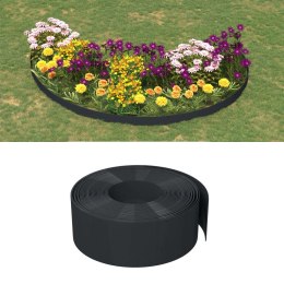 VidaXL Obrzeże ogrodowe, czarne, 10 m, 20 cm, polietylen