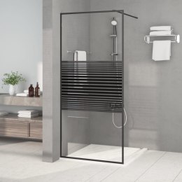 VidaXL Ścianka prysznicowa, czarna, 90x195 cm, przezroczyste szkło ESG