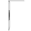 VidaXL Ścianka prysznicowa, czarna, 90x195 cm, przezroczyste szkło ESG