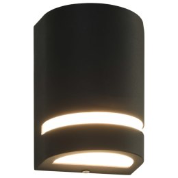 VidaXL Zewnętrzne lampy ścienne, 2 szt., 35 W, czarne, półokrągłe