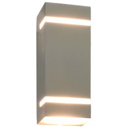 VidaXL Zewnętrzne lampy ścienne, 2 szt., 35 W, srebrne, prostokątne