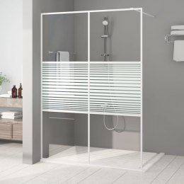 VidaXL Ścianka prysznicowa, biała, 140x195 cm, przezroczyste szkło ESG