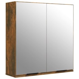 VidaXL Szafka łazienkowa z lustrem, przydymiony dąb, 64x20x67 cm