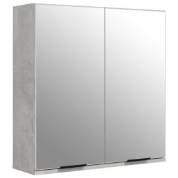 VidaXL Szafka łazienkowa z lustrem, szarość betonu, 64x20x67 cm