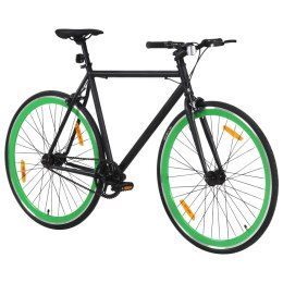 VidaXL Rower single speed, czarno-zielony, 700c, 55 cm