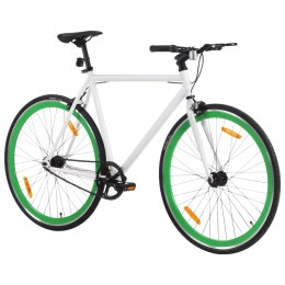 VidaXL Rower single speed, biało-zielony, 700c, 59 cm