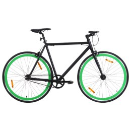 VidaXL Rower single speed, czarno-zielony, 700c, 51 cm