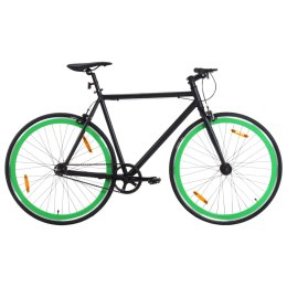 VidaXL Rower single speed, czarno-zielony, 700c, 59 cm
