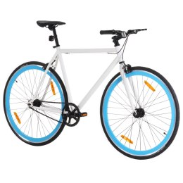 VidaXL Rower single speed, biało-niebieski, 700c, 55 cm